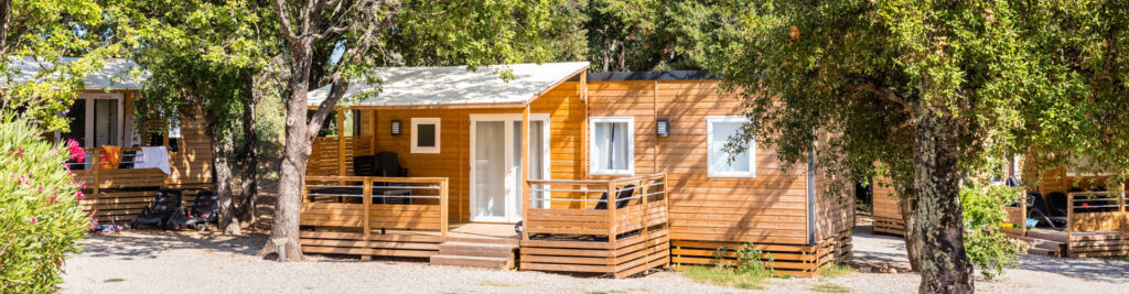 Mobil-home terrasse en bois